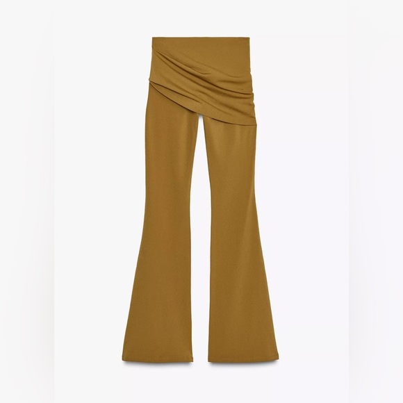 Zara DRAPED WAIST FLARE TROUSERS - Picture 5 of 5